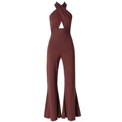 Italia A Collection Women's Brown Mocha Glam Jumpsuit