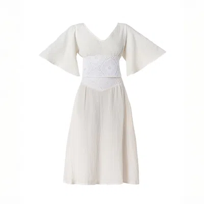 Italia A Collection Women's Neutrals Seashell Crochet Skirt Set In White
