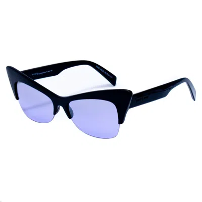 Italia Independent Black Acetate Sunglasses In Blue