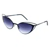 Italia Independent Black Metal Sunglasses In Blue