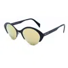 Italia Independent Black Metal Sunglasses In Yellow