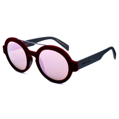 Italia Independent Bordeaux Acetate Sunglasses In Black