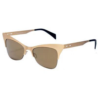 Italia Independent Gold Metal Sunglasses In Neutral