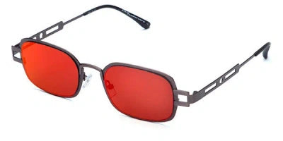 Italia Independent Ii 0516 078.078 Men's Sunglasses Grey Size 49 In Red