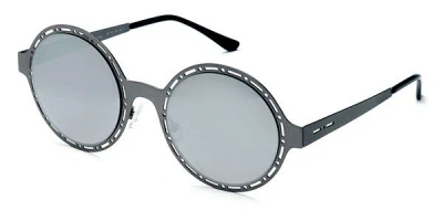 Italia Independent Ii 0519 078.000 Men's Sunglasses Grey Size 50 In Silver