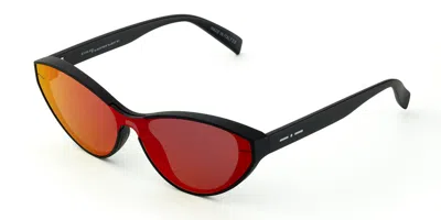 Italia Independent Ii 0946 009.rev Occhiali Da Sole Neri Per Donna In Black