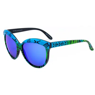 Italia Independent Multicolor Acetate Sunglasses In Blue