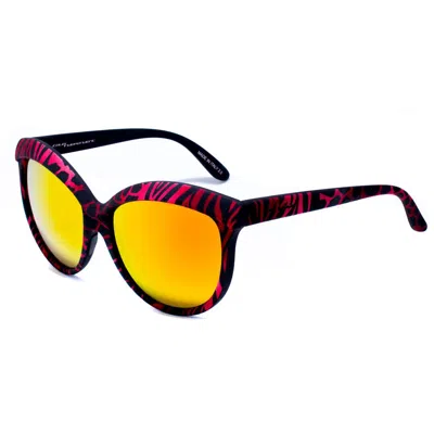 Italia Independent Red Acetate Sunglasses In Pink