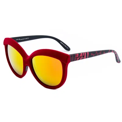 Italia Independent Red Acetate Sunglasses In Yellow