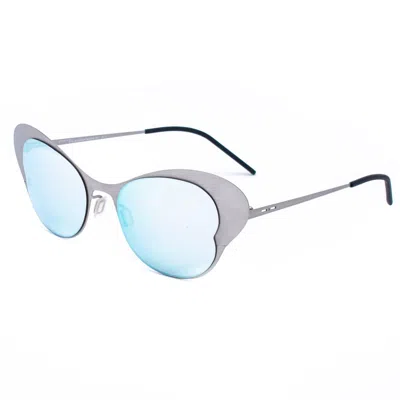 Italia Independent Silver Metal Sunglasses In Blue