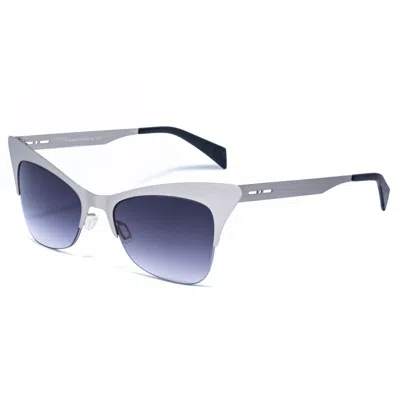 Italia Independent Silver Metal Sunglasses In Blue