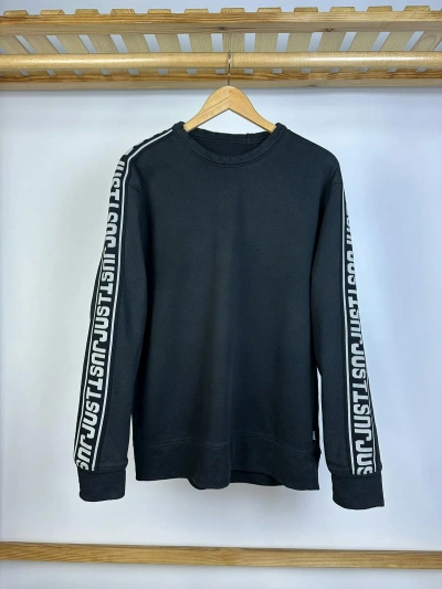 Pre-owned Italian Designers X Just Cavalli Stripes Logo Sweatshirt Size L In Black