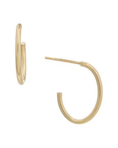 Italian Gold 10k 1.5mm Oval Half Hoop Earrings