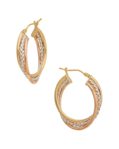 Italian Gold 10k 15x20mm Polished/ Triple Hoop Earrings