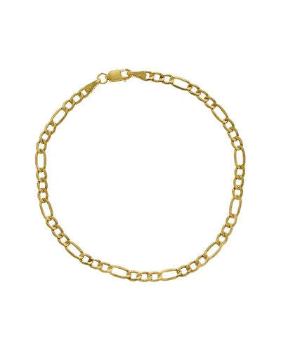 Italian Gold 10k 3.4mm Semi-solid Figaro Bracelet