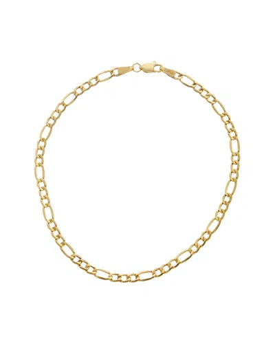 Italian Gold 10k 3.4mm Semi-solid Figaro Bracelet