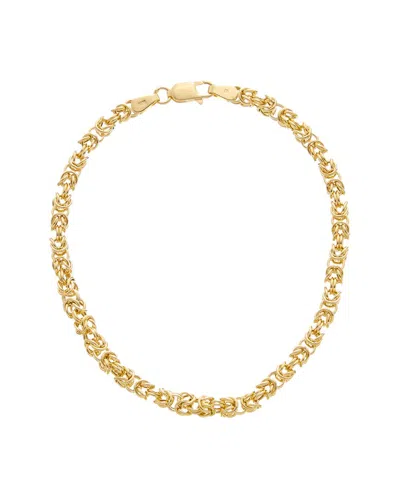 Italian Gold 10k 3.6mm Square Byzantine Bracelet In Transparent