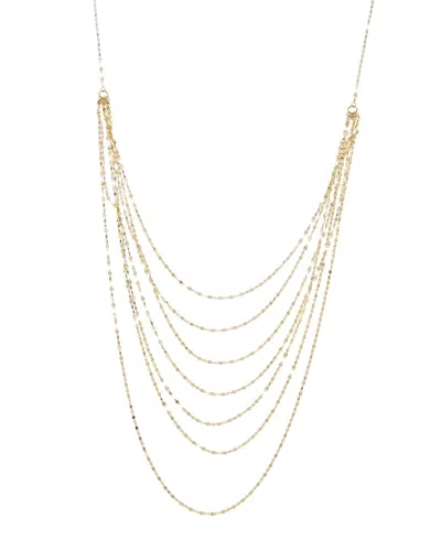 Italian Gold 10k 7-layer Mirror Link Necklace