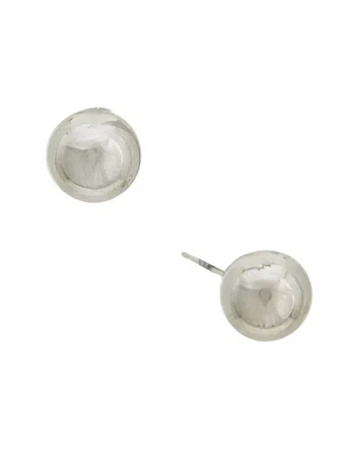 Italian Gold 10k 8mm Polished Ball Stud Earrings In Silver