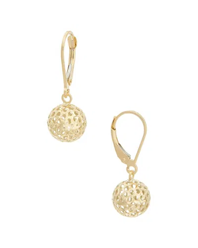 Italian Gold 10k 9.5mm Pierced Ball Earrings In Yellow