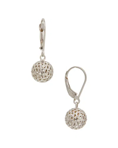 Italian Gold 10k 9.5mm Pierced Ball Earrings In Transparent