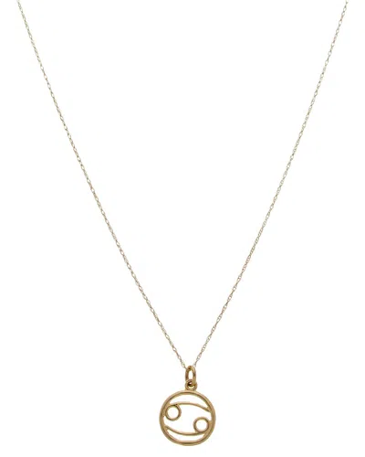 Italian Gold 10k Cancer Zodiac Pendant Necklace
