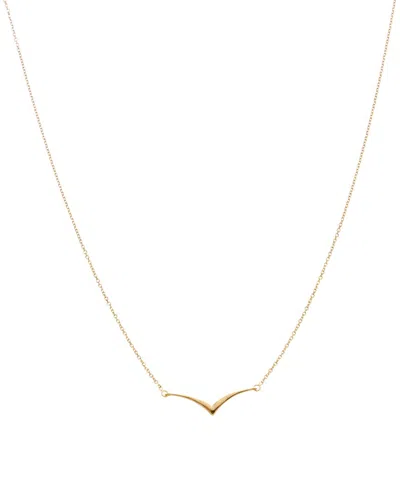 Italian Gold 10k Chevron Necklace In Transparent
