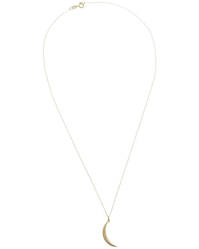 Italian Gold 10k Crescent Moon Pendant Necklace In Transparent