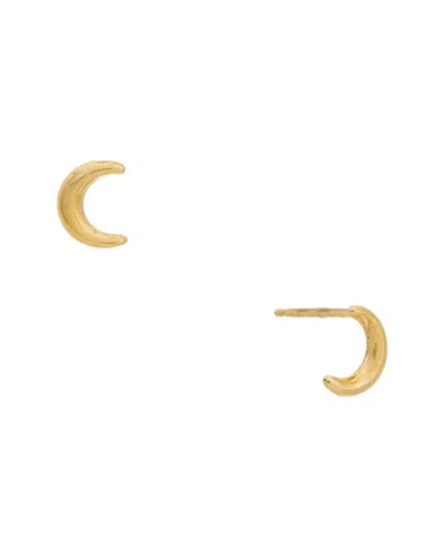 Italian Gold 10k Crescent Moon Stud Earrings
