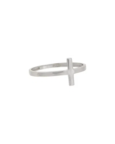 Italian Gold 10k Cross Ring In Metallic