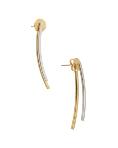Italian Gold 10k Curve Bar Ear Jacket Earrings