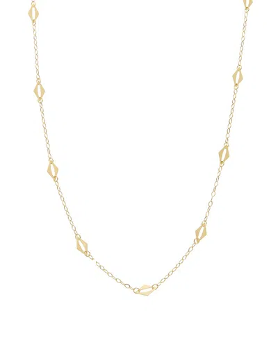 Italian Gold 10k Diamond Shape Station Necklace