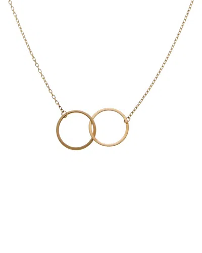 Italian Gold 10k Double Circle Adjustable Necklace In Red