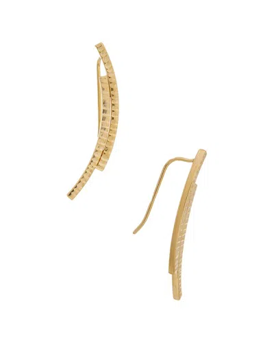 Italian Gold 10k Double Curve Climber Earrings In Red