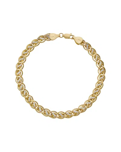 Italian Gold 10k Double Open Link Bracelet In Red