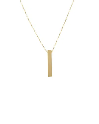 Italian Gold 10k Rose Gold Engravable Long Cube Adjustable Necklace