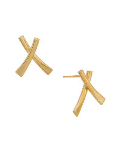 Italian Gold 10k Fancy X Post Earrings In Red