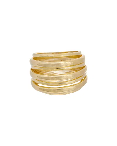Italian Gold 10k Graduated 7-layer Ring In Transparent