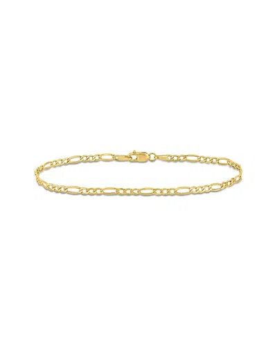 Italian Gold 10k  Figaro Chain Ankle Bracelet
