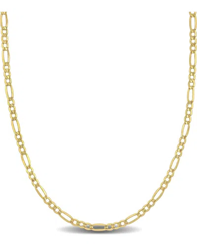 Italian Gold 10k  Figaro Chain Necklace In Gray