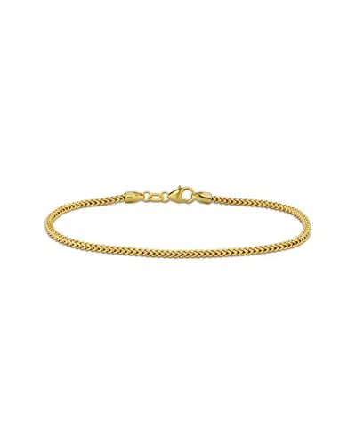 Italian Gold 10k  Franco Link Chain Ankle Bracelet In Burgundy