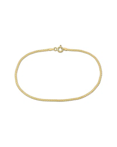 Italian Gold 10k  Serpentine Chain Ankle Bracelet