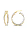 Italian Gold 10k Italian Two-tone Twisted Hoops