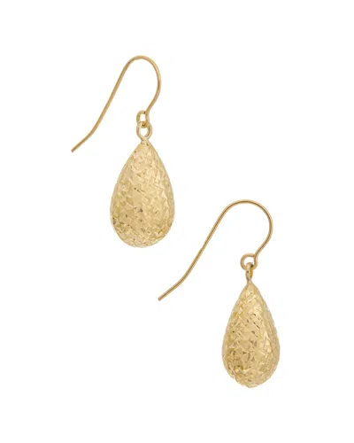 Italian Gold 10k Pear Drop Earrings In Transparent