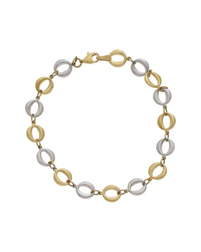 Italian Gold 10k Puff Circle Bracelet In Multi