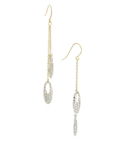 Italian Gold 10k Puffed Oval Drop Earrings