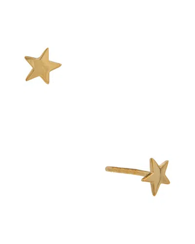Italian Gold 10k Star Stud Earrings In White