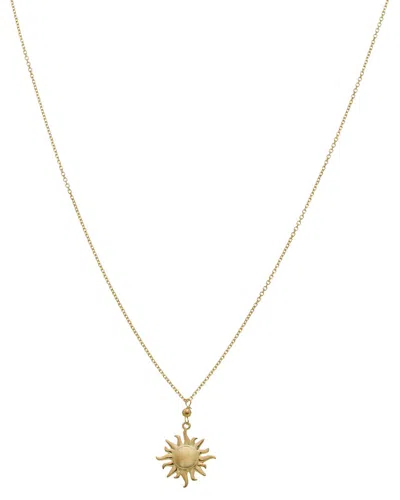 Italian Gold 10k Sun Pendant Adjustable Necklace