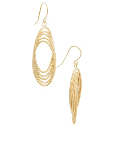 Italian Gold 10k Textured Twist Ovals Drop Earrings In White