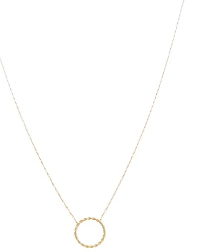 Italian Gold 10k Twisted Circle Adjustable Necklace